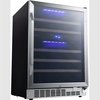Edgestar 24 Inch Wide 46 Bottle BuiltIn Dual Zone Wine Cooler with Reversible Door and LED Lighting CWR462DZ